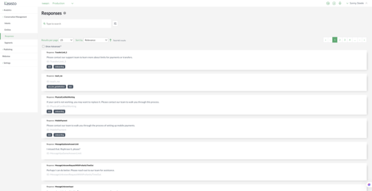 Old Response Management Interface